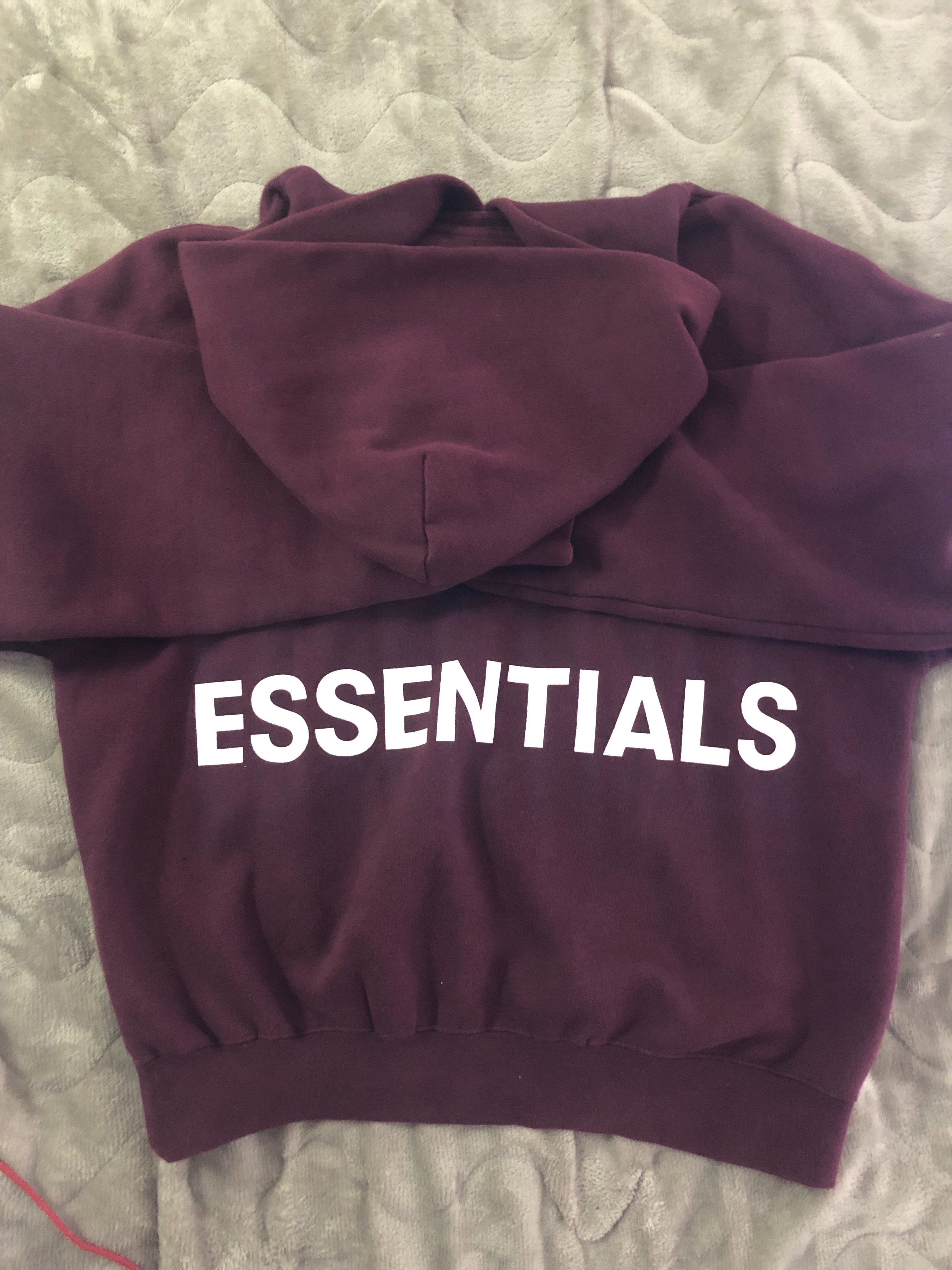 FEAR OF GOD Essentials Graphic Pullover Hoodie "Burgundy"