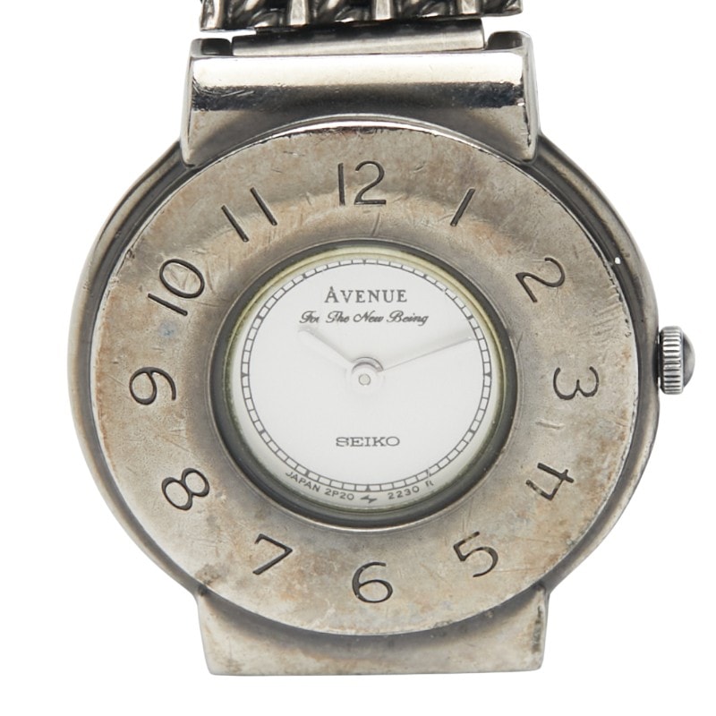 セイコー アベニュー 腕時計 2P20-0590 クオーツ ホワイト文字盤 ステンレススチール レディース SEIKO 【中古】