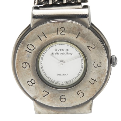セイコー アベニュー 腕時計 2P20-0590 クオーツ ホワイト文字盤 ステンレススチール レディース SEIKO 【中古】