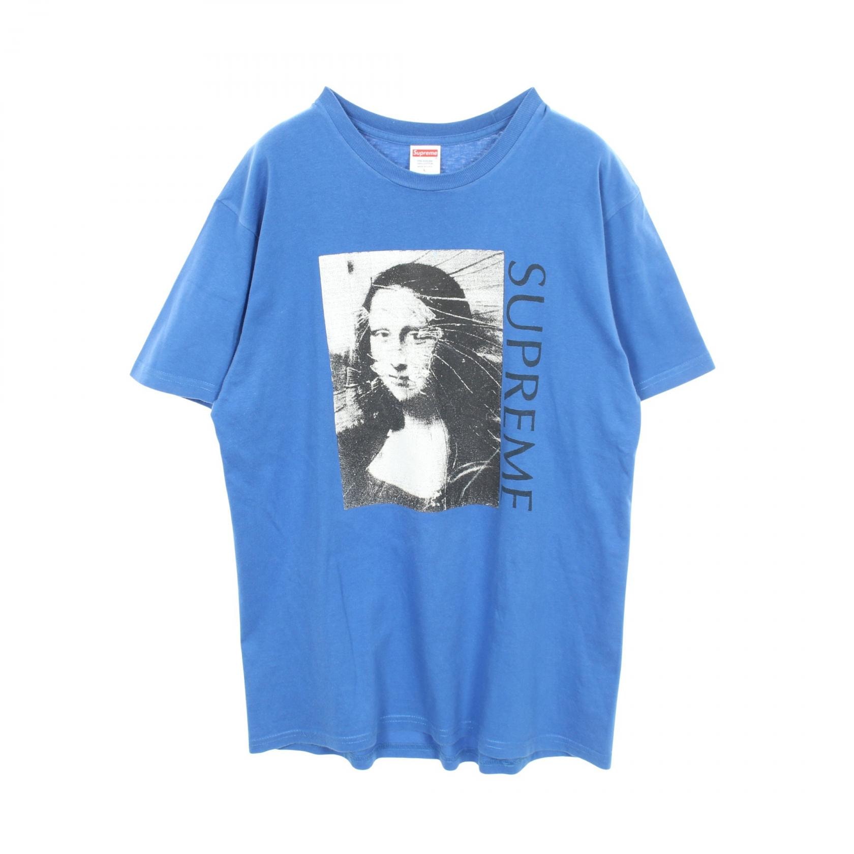シュプリーム Supreme Mona Lisa 半袖Tシャツ 衣料品 トップス コットン メンズ ブルー系 【中古】