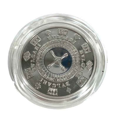 ブルガリ BVLGARI ロゴ スターリングシルバー ラスベガス限定 カジノ インテリア コイン SV925 シルバー