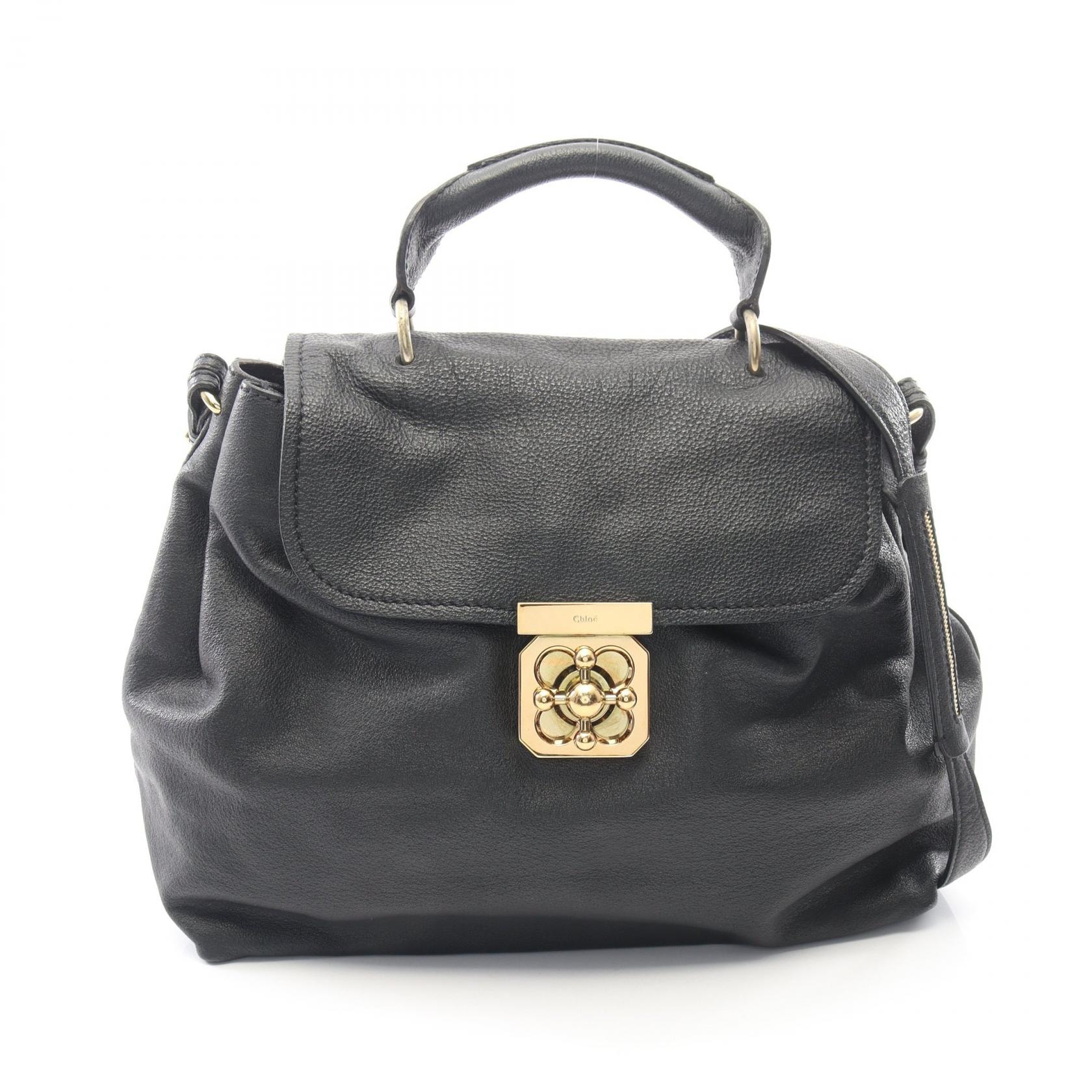 クロエ Chloe エルシー 2WAY ハンドバッグ バッグ レザー レディース ブラック系 【中古】