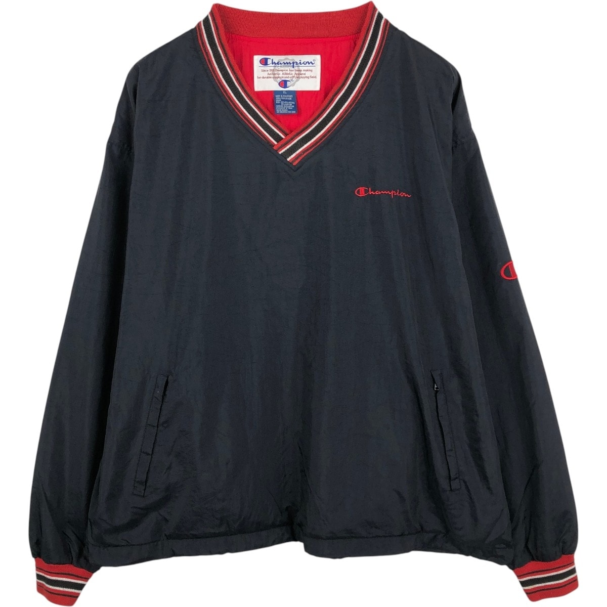 古着 90年代 チャンピオン Champion Vネック ナイロンプルオーバー メンズXL相当 ヴィンテージ/eaa673432