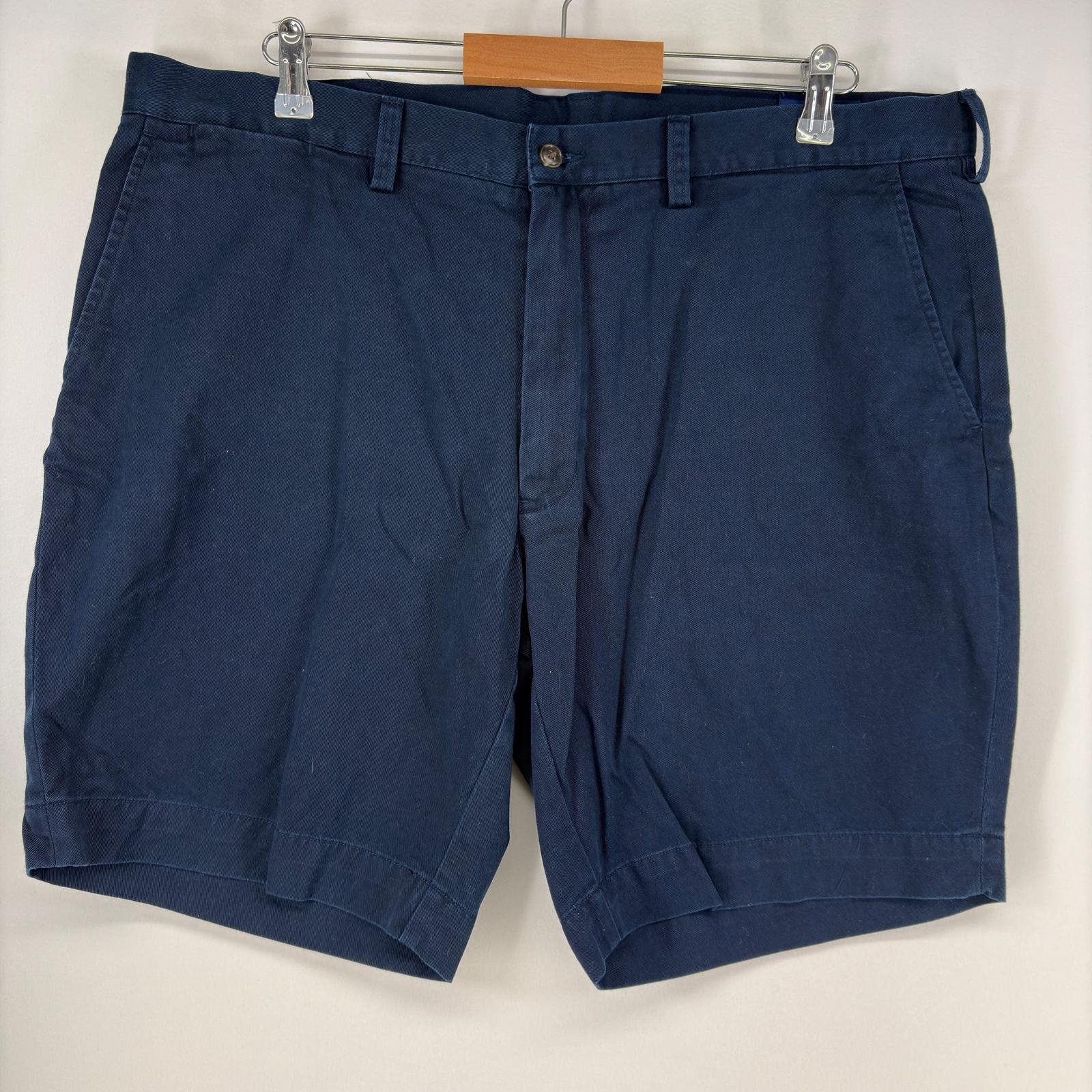 古着 ポロ・ラルフローレン POLO RALPH LAUREN ショートパンツ 5ポケット ジップフライ チノパン 大きいサイズ w40 ネイビー 無地 メンズ