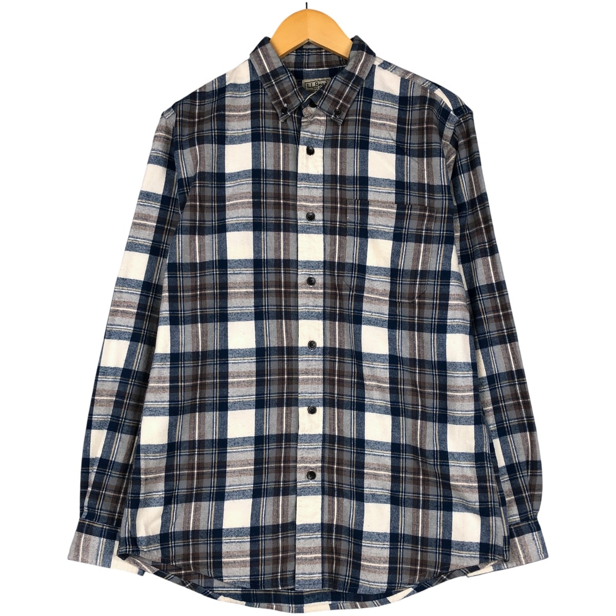 古着 90~00年代 エルエルビーン L.L.Bean SLIGHTLY FITTED タータンチェック 長袖 ボタンダウン ライトネルチェックシャツ メンズM相当 ヴィンテージ/eaa599464