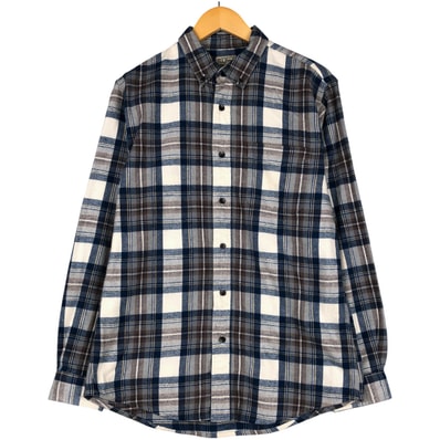 古着 90~00年代 エルエルビーン L.L.Bean SLIGHTLY FITTED タータンチェック 長袖 ボタンダウン ライトネルチェックシャツ メンズM相当 ヴィンテージ/eaa599464