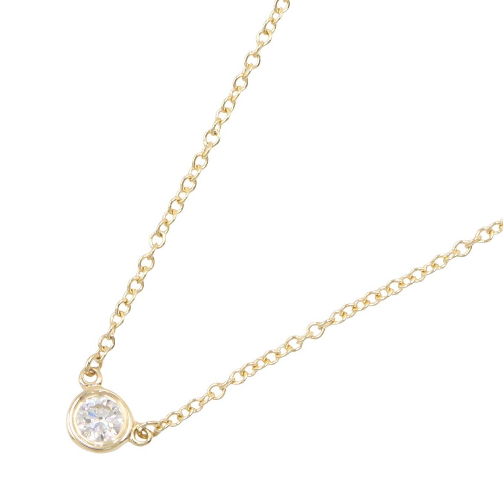 ティファニー TIFFANY&CO バイザヤードネックレス ネックレス ジュエリー K18(イエローゴールド) ダイヤモンド レディース ゴールド系 / クリア系 【中古】
