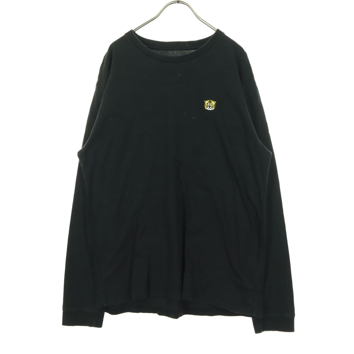 graniph グラニフ 虎 アニマルワッペン 長袖 丸襟 ロンT カットソー M ブラック