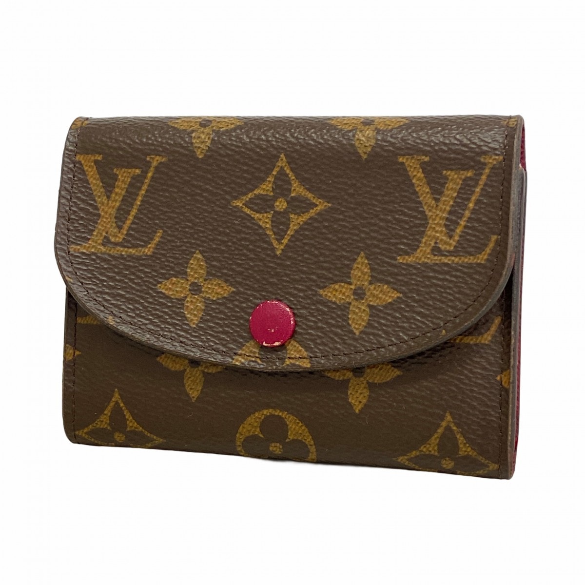 ★SALE【6cd5842】ルイヴィトン コインケース モノグラム ポルトモネ ロザリ M41939 ブラウン フューシャ【中古】レディース
