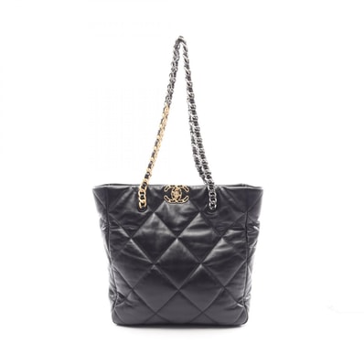 シャネル CHANEL シャネル 19 コンビ金具 ショルダーバッグ バッグ ラムスキン(羊革) レディース ブラック系 AS3519 【中古】
