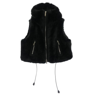 DSQUARED2 ディースクエアード ベスト 18AW S75FB0078 フェイクファー ベスト ブラック系 36【中古】