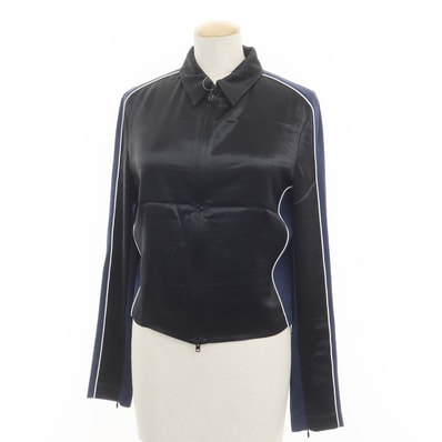 【中古】ディーゼル DIESEL 2024年春夏 アセテートポリエステル ジップアップ ジャージ ブラックxネイビー【サイズ42】【レディース】