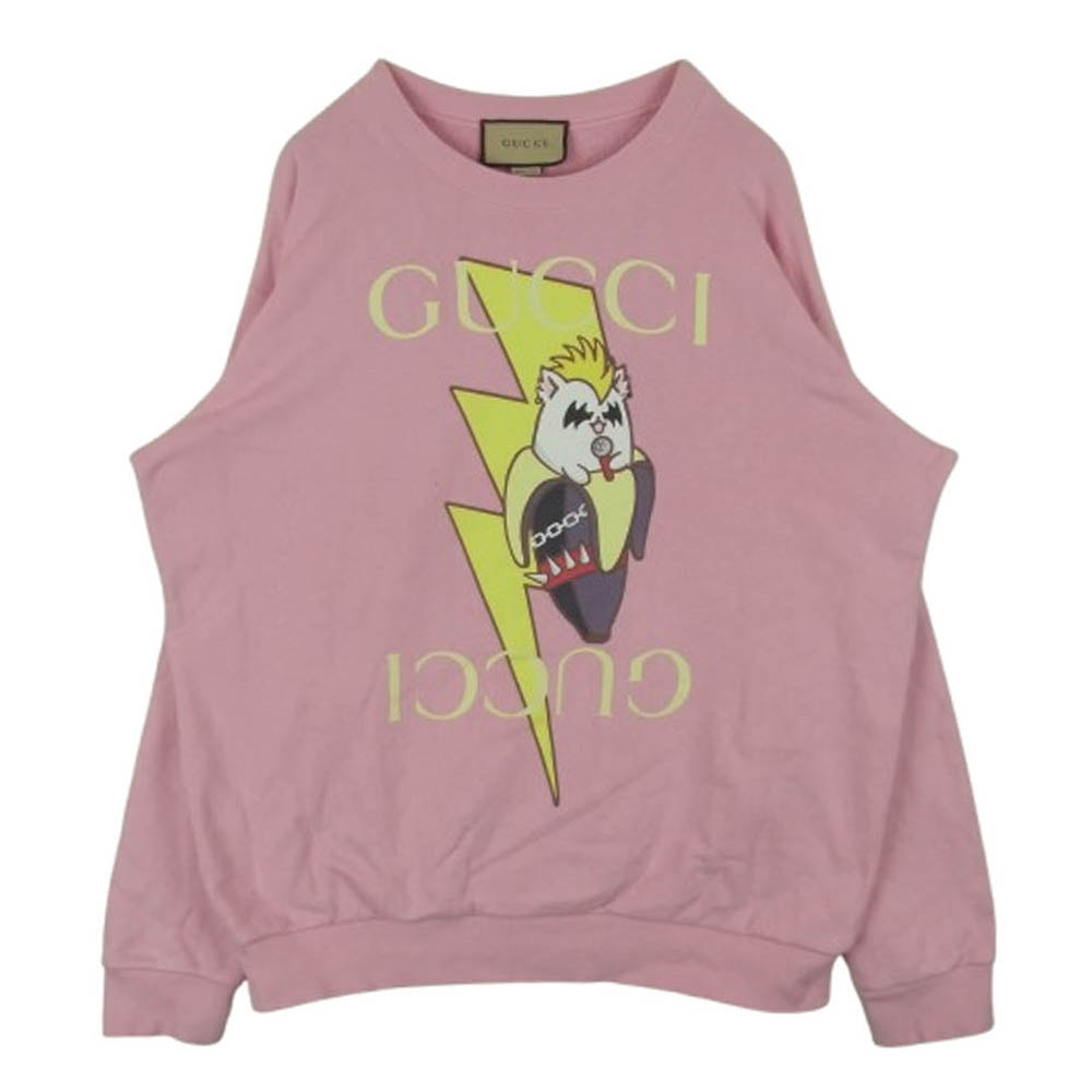 GUCCI グッチ スウェット 617964 XJEGK ばなにゃ パンク メタル クルーネック スウェット トレーナー イタリア製 ピンク系 L【中古】