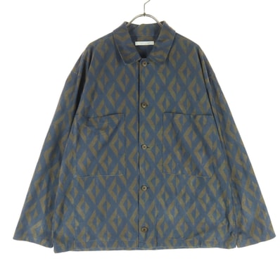 美品 JOURNAL STANDARD ジャーナルスタンダード 総柄 長袖 シャツジャケット L ブルー系