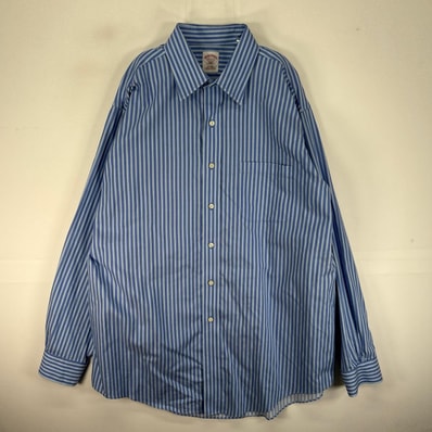 古着 ブルックスブラザーズ Brooks Brothers 長袖シャツ 胸ポケット L ブルー系 ストライプ メンズ