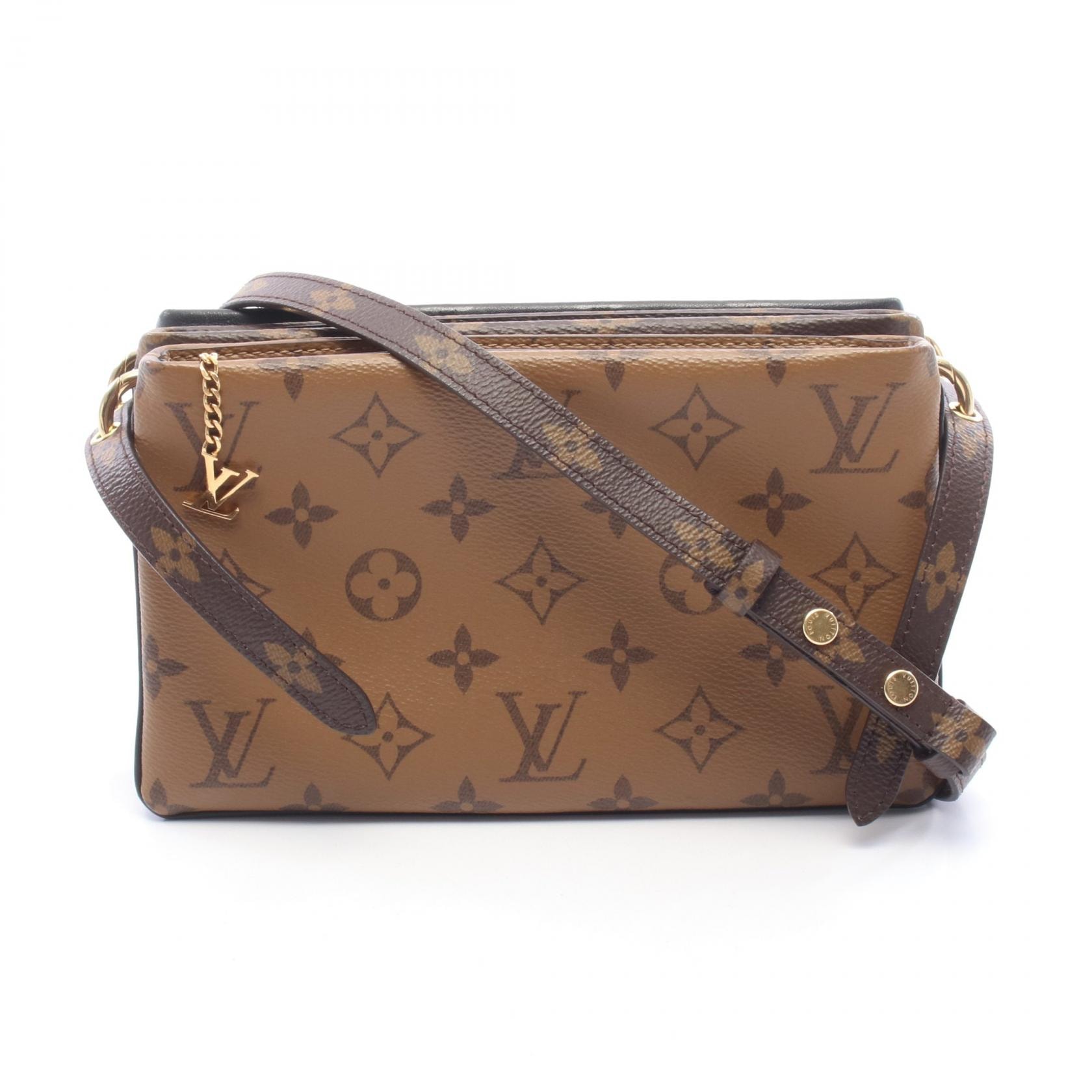 ルイ・ヴィトン LOUIS VUITTON ポシェット LV 3 ショルダーバッグ バッグ PVCコーティングキャンバス ラムレザー モノグラム・リバース レディース ブラック系 / ブラウン系 M45412 【中古】