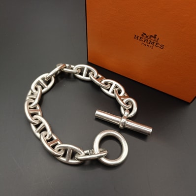 Hermes Chaine D'ancre TGM Bracelet "Silver"
