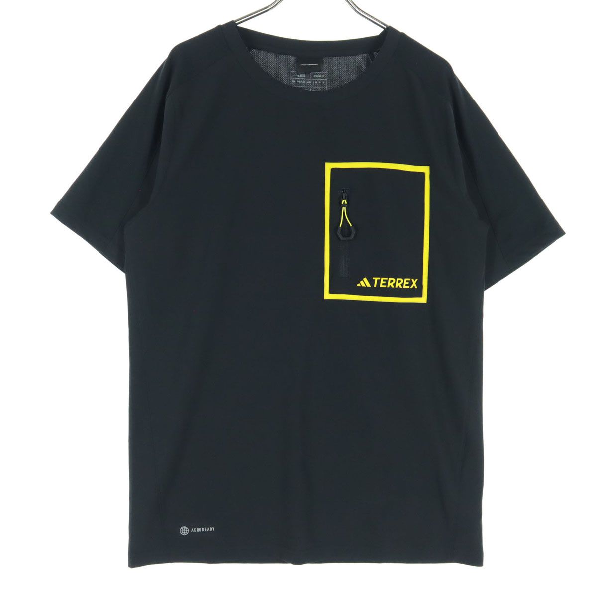 美品 adidas アディダス ワンポイントプリント 半袖 Tシャツ S ブラック