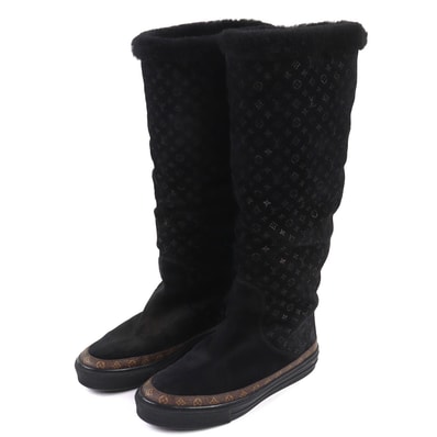 美品 ルイヴィトン ムートンブーツ スノーボール ライン モノグラム 38.5