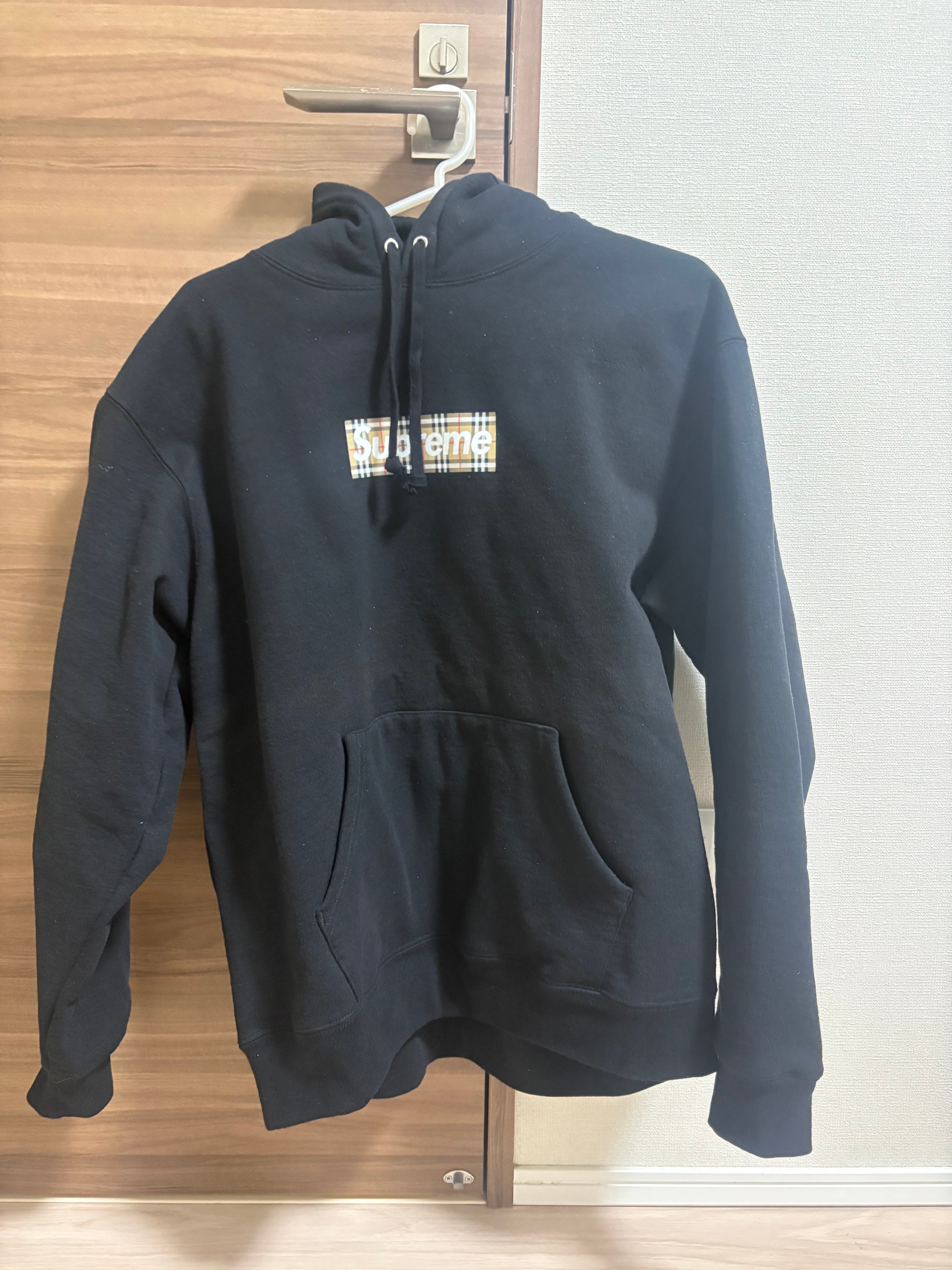 Supreme / Burberry Box Logo Hooded Sweatshirt "Black"
