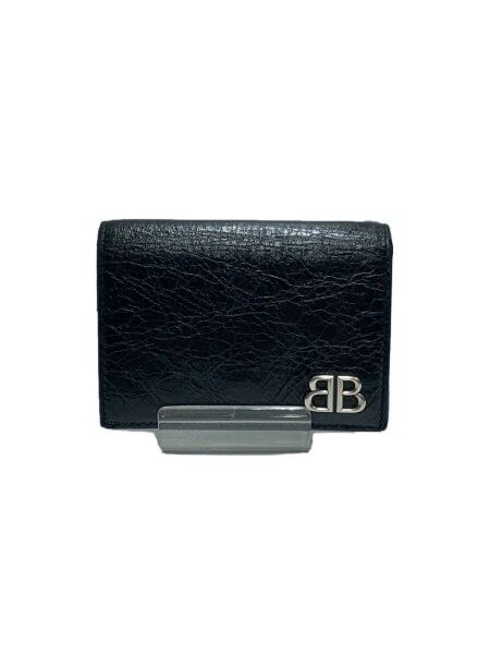 BALENCIAGA Monaco Mini Wallet Arena Lambskin "Black"