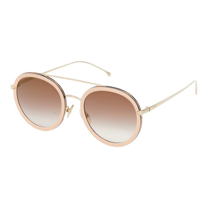 フェンディ ダブルブリッジ サングラス FF0156/S ゴールド ピンク プラスチック メッキ レディース FENDI 【中古】