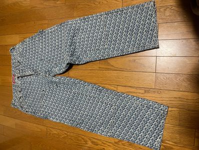Supreme Monogram Double Knee Denim Painter Pant "Blue"