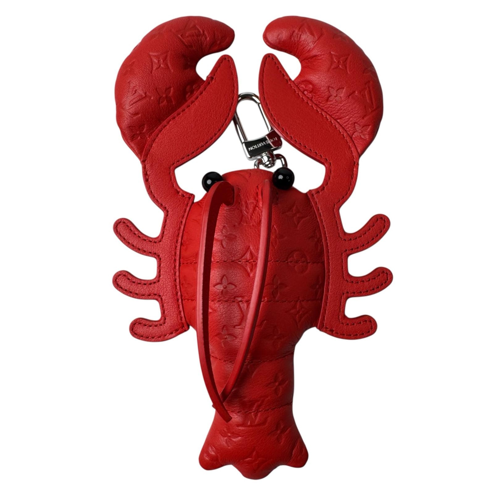 美品 ルイヴィトン LOUIS VUITTONモノグラム ロブスター バッグチャーム 赤 M03134 レディース