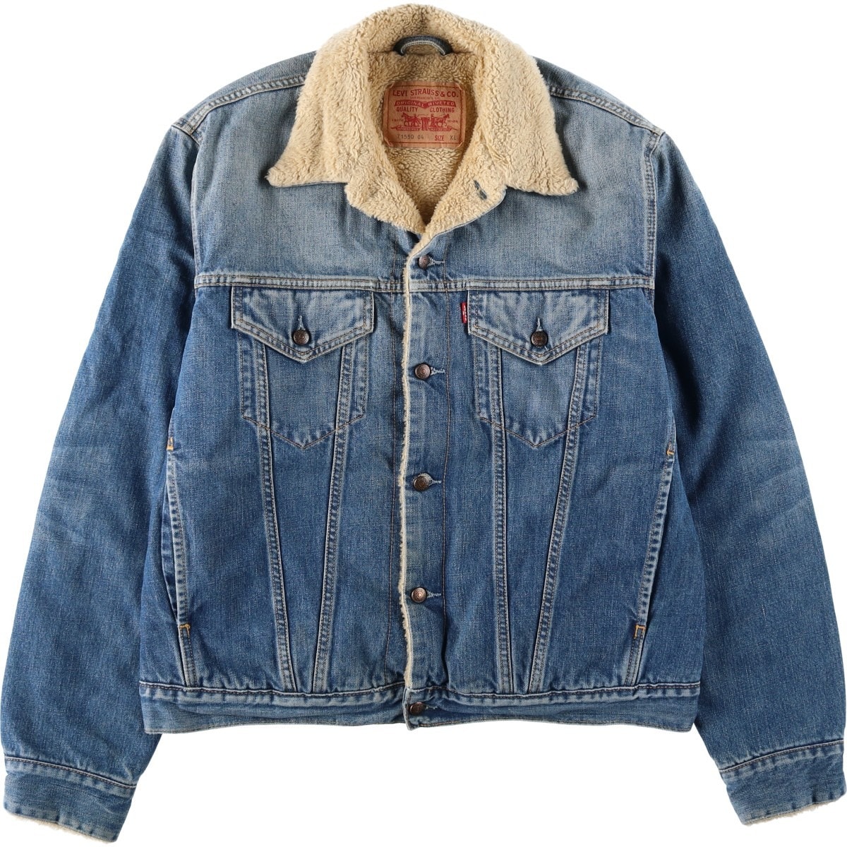 古着 00年代 リーバイス Levi's 71550-0487 ユーロモデル デニムボアジャケット メンズXL相当/eaa645397