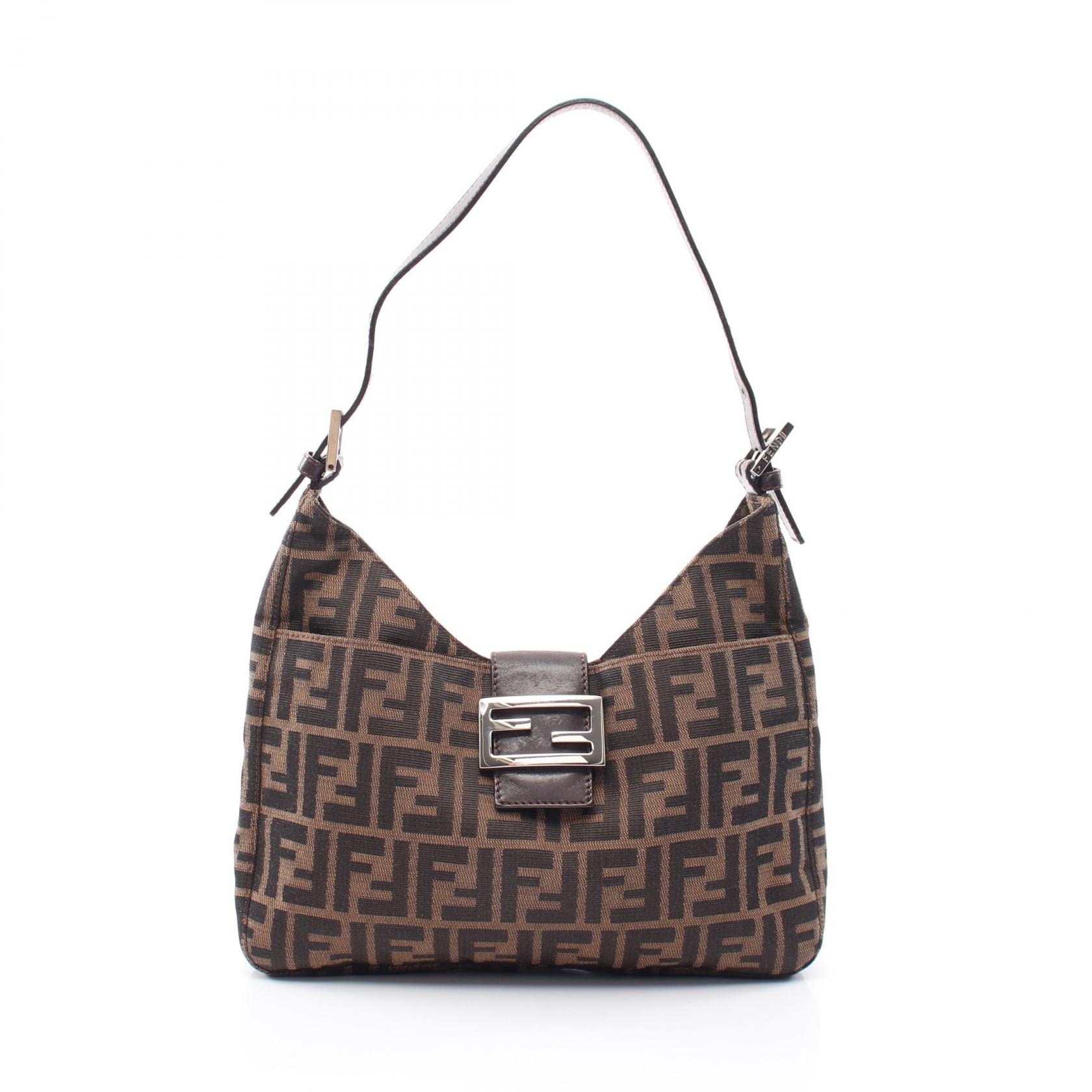 フェンディ FENDI ズッカ ショルダーバッグ バッグ キャンバス レザー レディース ブラウン系 / ブラック系 26569 【中古】