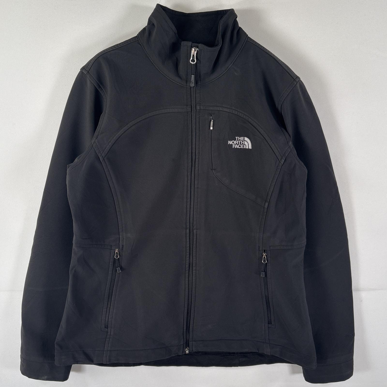 古着 ザ・ノースフェイス THE NORTH FACE ナイロンジャケット シェルジャケット フルジップ フリース アウトドア L  ブラック レディース