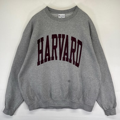 古着 チャンピオン Champion スウェット カレッジロゴ プリント ハーバード プルオーバー 2XL グレー系 メンズ