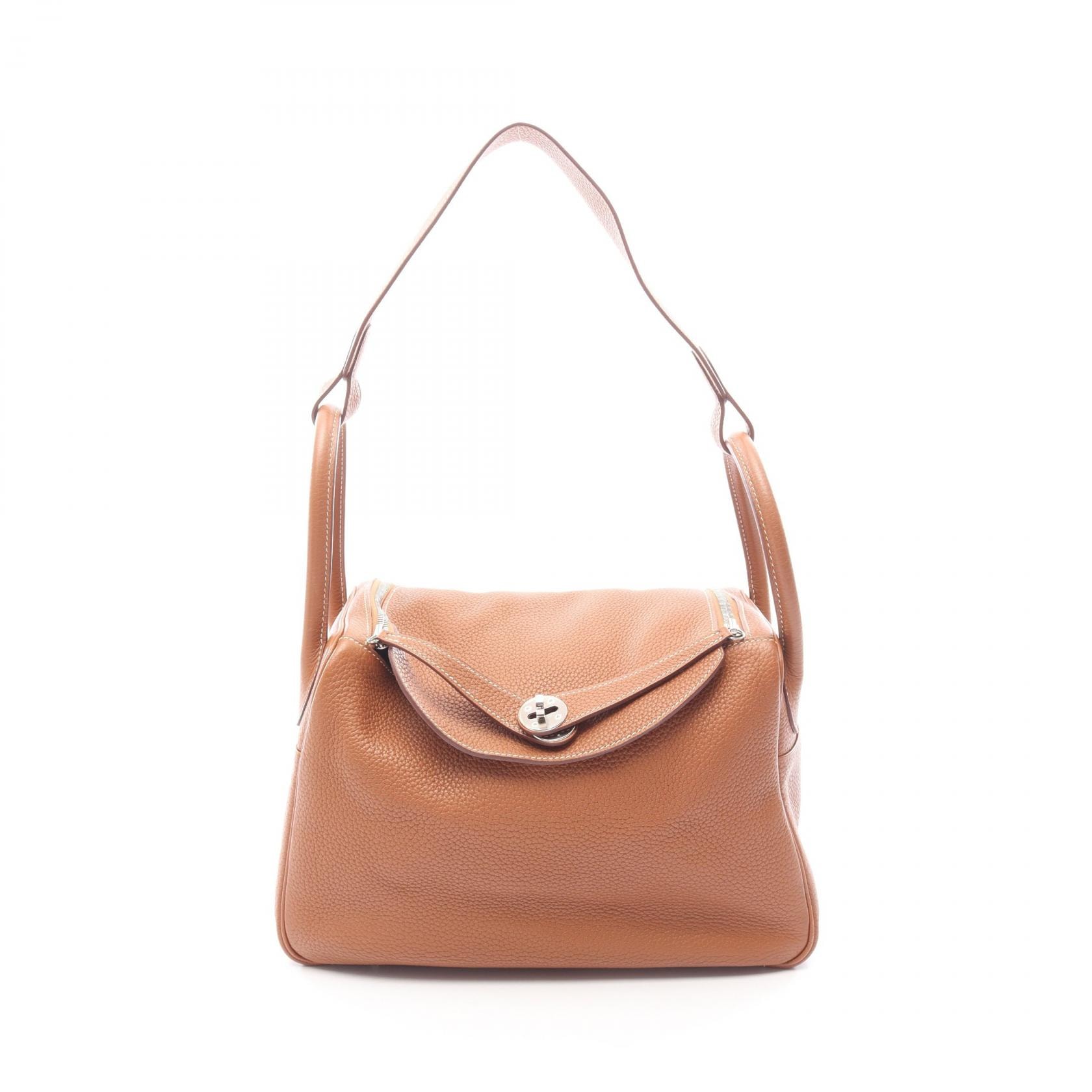 エルメス HERMES リンディ30 ショルダーバッグ バッグ レザー トリヨンクレマンス トリヨンクレマンス ゴールド □P刻印(2012年製造) レディース ブラウン系 【中古】