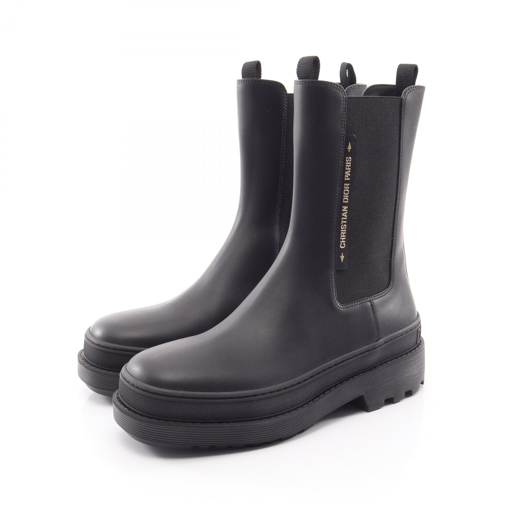 ディオール Dior DIOR TRIAL ショートブーツ ブーツ 靴 レザー レディース ブラック系 【中古】