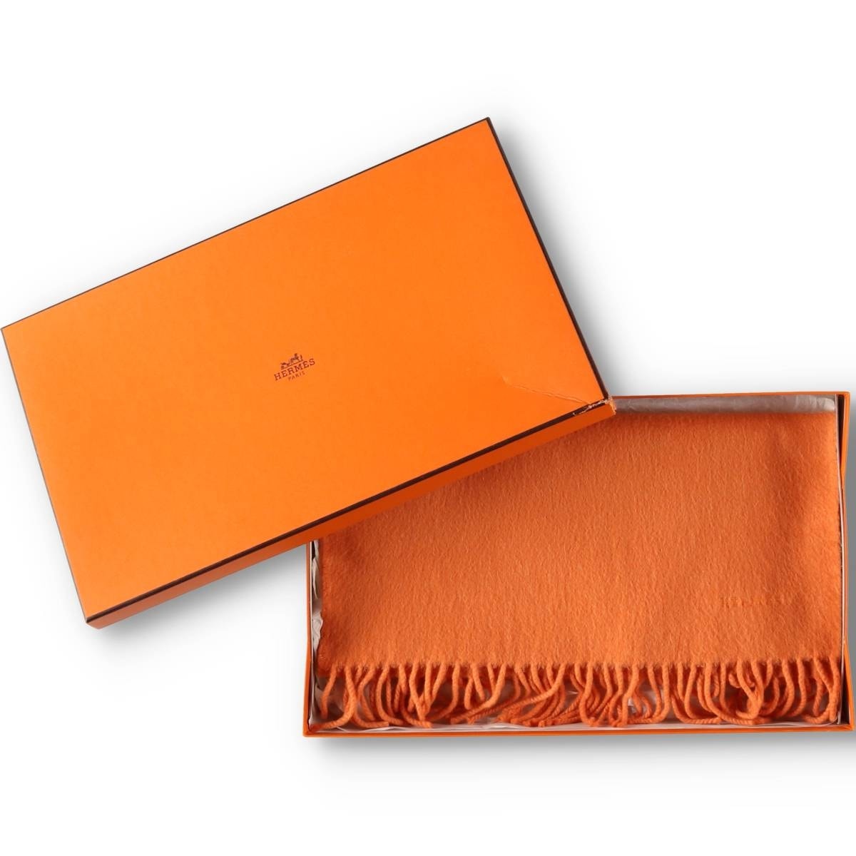 古着 エルメス HERMES 箱付き カシミアマフラー/yaa000249
