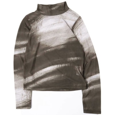 RBS Ray BEAMS アールビーエス レイビームス 24AW 日本製 グラデーションプリントハイネックトップス 61-14-0786-101 ONE SIZE BROWN サンプル品 シアー カットソー トップス g27338