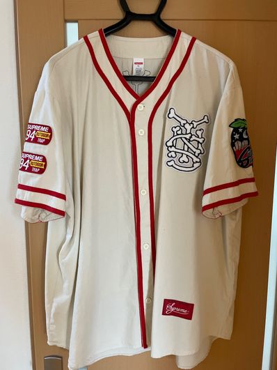 Supreme Patches Denim Baseball Jersey "Natural"