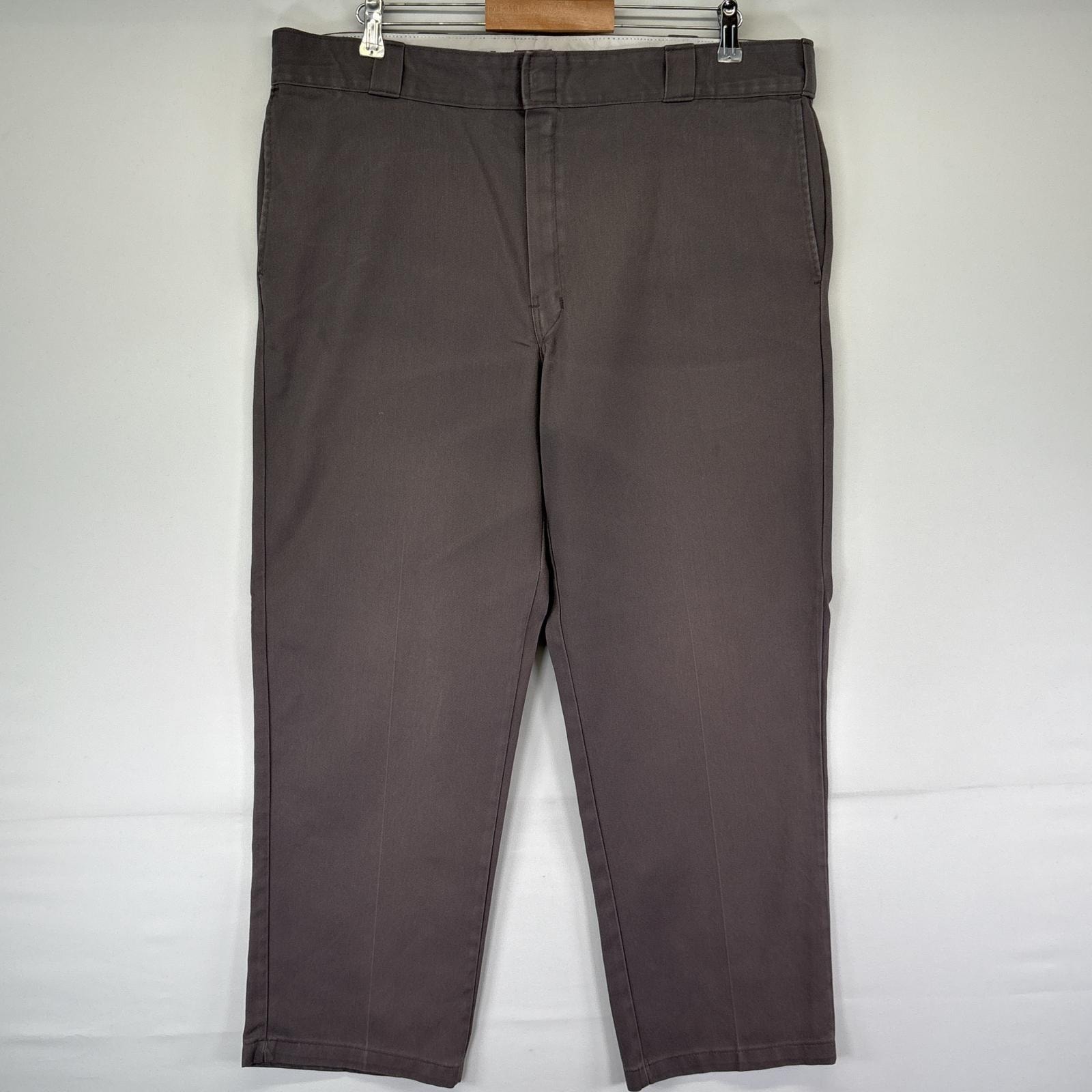 古着 ディッキーズ Dickies ワークパンツ 874 ワンポイントロゴ 長ズボン チノパン 大きいサイズ ジップフライ オリジナルフィット  グレー メンズ