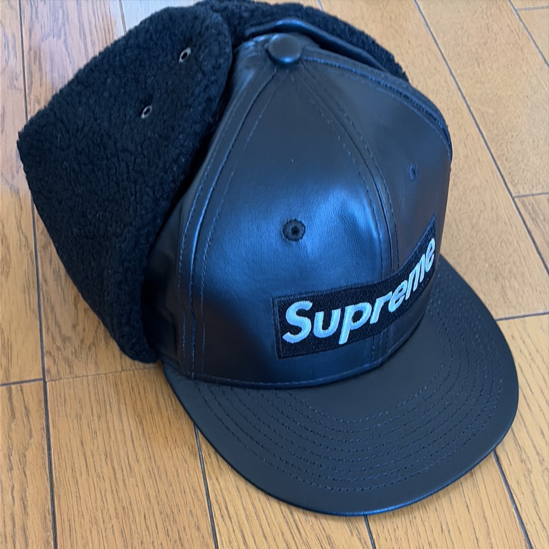 Supreme Leather Earflap Box Logo New Era 