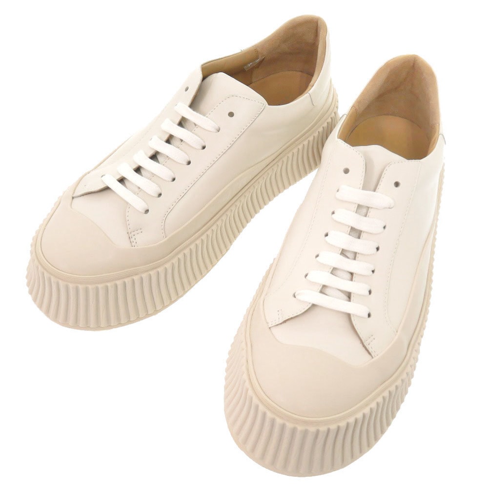 ジルサンダー    プラットフォーム 厚底 レザー ラバー ベージ