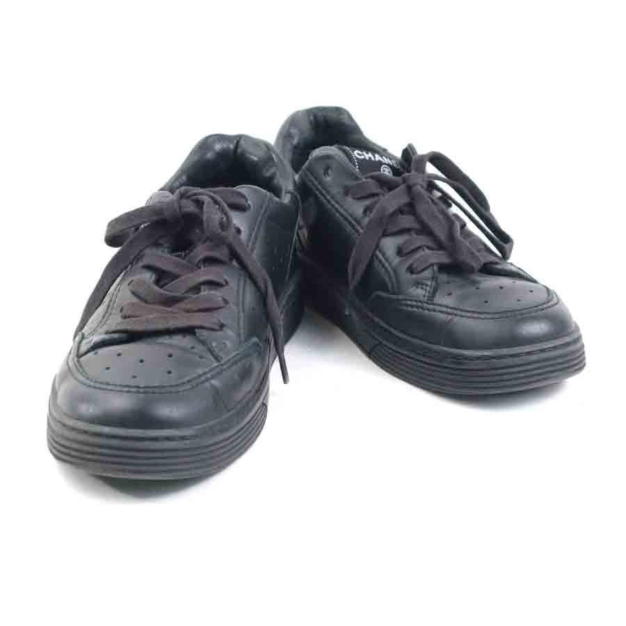 シャネル CHANEL スニーカー 7 レザー ブラック レディース【中古】 r10854i
