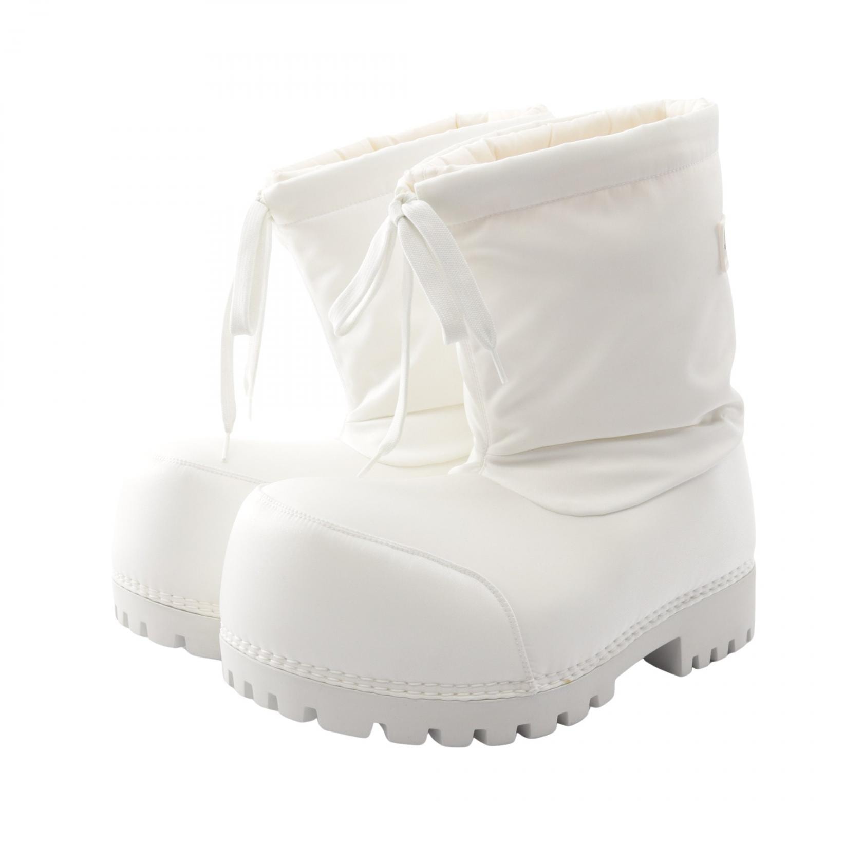 バレンシアガ BALENCIAGA ALASKA アラスカ ロー ブーツ 靴 ファブリック レディース ホワイト系 【中古】