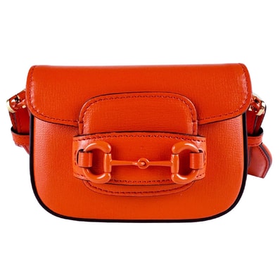 グッチ GUCCI ショルダーバッグ ホースビット1955 レザー オレンジ レディース 726863【中古】 z10276