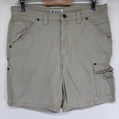 古着 コロンビア Columbia ダック パンツ ペインター ハーフパンツ カーゴ 短パン ショーツ アウトドア w34 グレー系 メンズ
