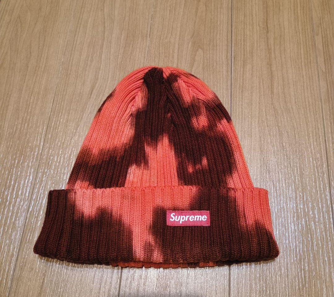 Supreme Overdyed Beanie "Splatter Red" (24SS)