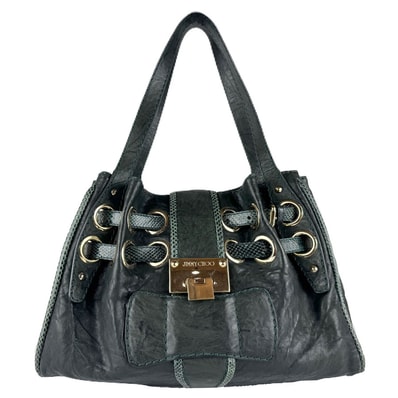 ジミーチュウ JIMMY CHOO ショルダーバッグ レザー ダークグリーン レディース【中古】 z8915