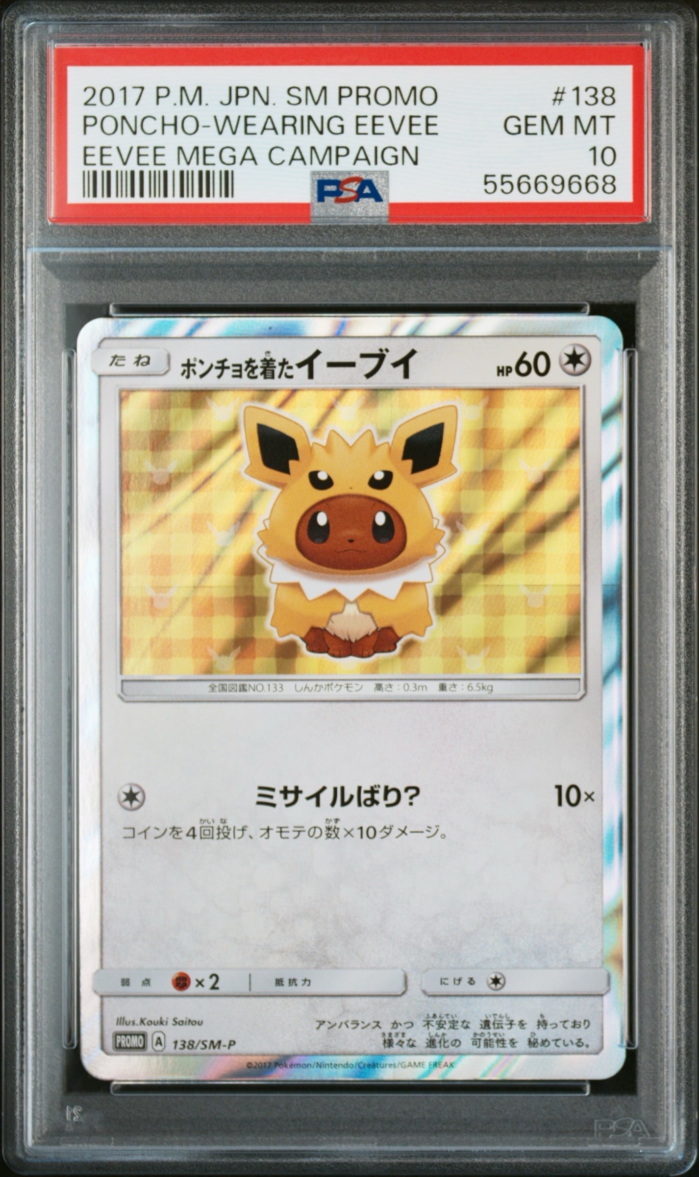 ポンチョを着たイーブイ: プロモ[SM-P 138](プロモーションカード「SM