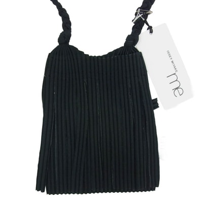 ISSEY MIYAKE イッセイミヤケ MI63-AG591 me LEAF PLEATS BAG リーフ プリーツ ショルダー バッグ ブラック系【中古】