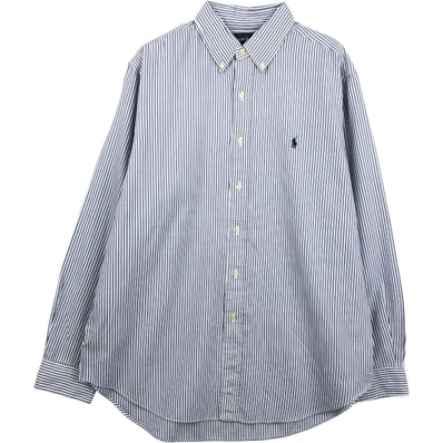古着 ラルフローレン Ralph Lauren CLASSIC FIT 長袖 ボタンダウンストライプシャツ メンズL相当/eaa661305