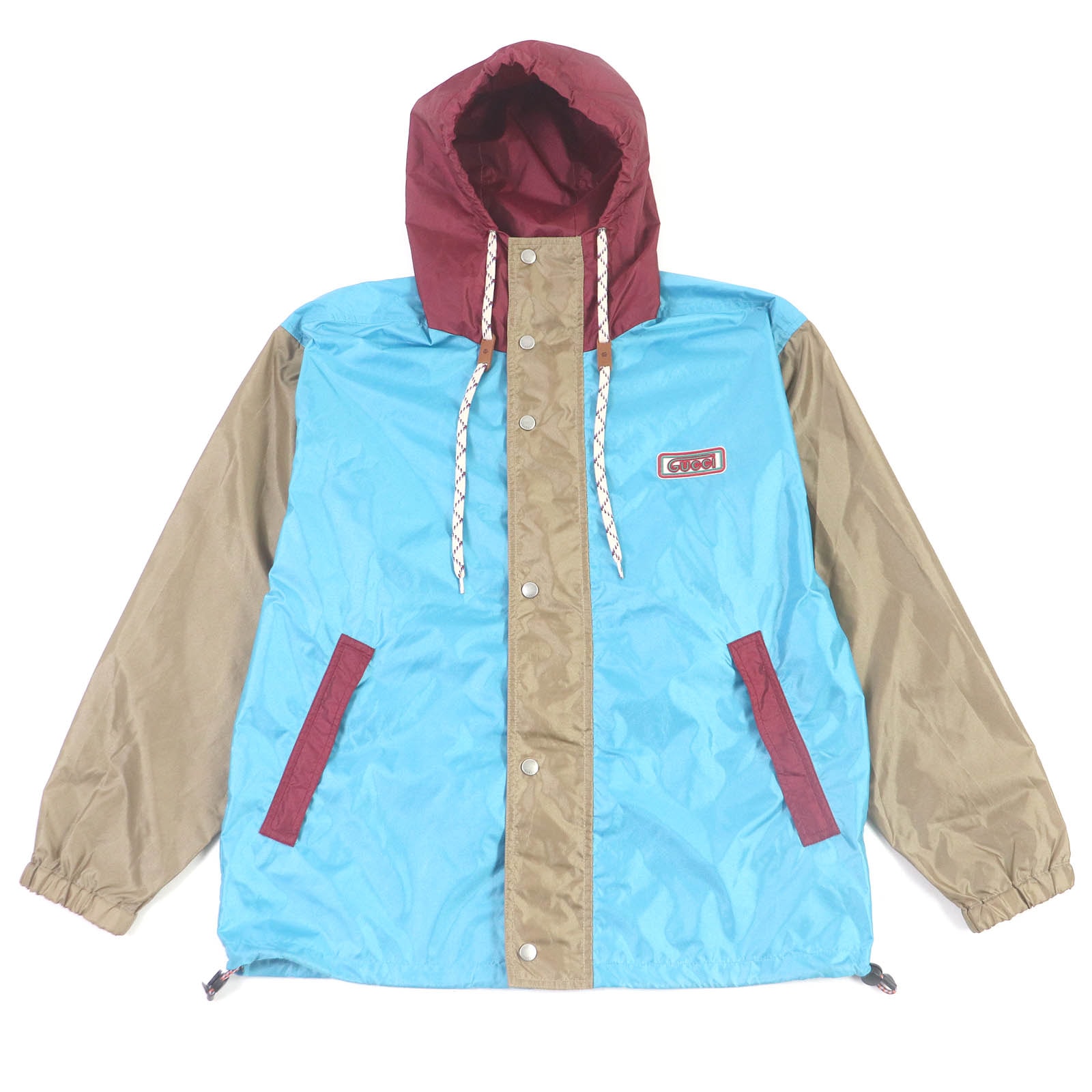 極美品 グッチ
 マウンテンパーカー ブルー系マルチカラー メンズ 42 740572